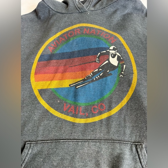 AVIATOR NATION RELAXED PULLOVER HOODIE HEATHER GREY Men XL VAIL COLORADO USA - Picture 4 of 12
